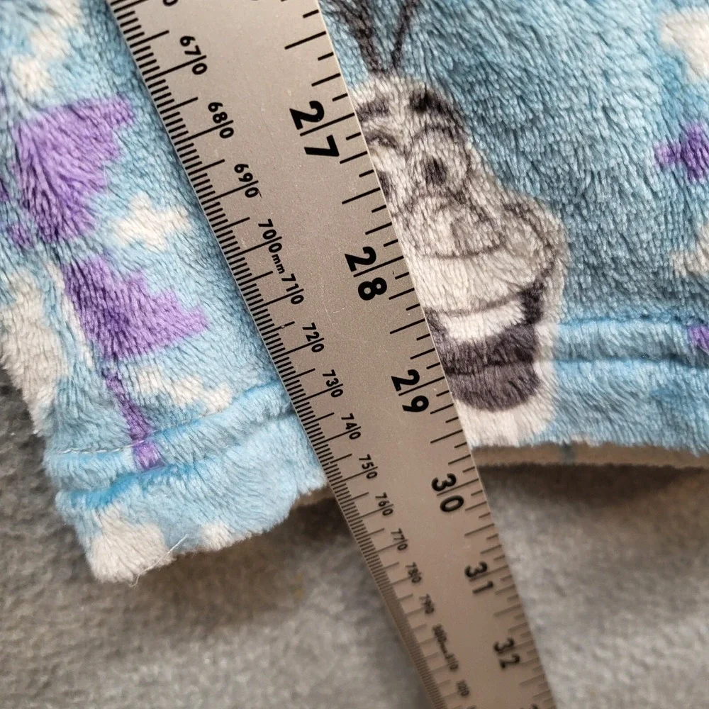 Disney Women Sleepwear XL Blue Pajama‎ Pants Frozen Olaf Fair Isle Fleece Pocket - Picture 6 of 9